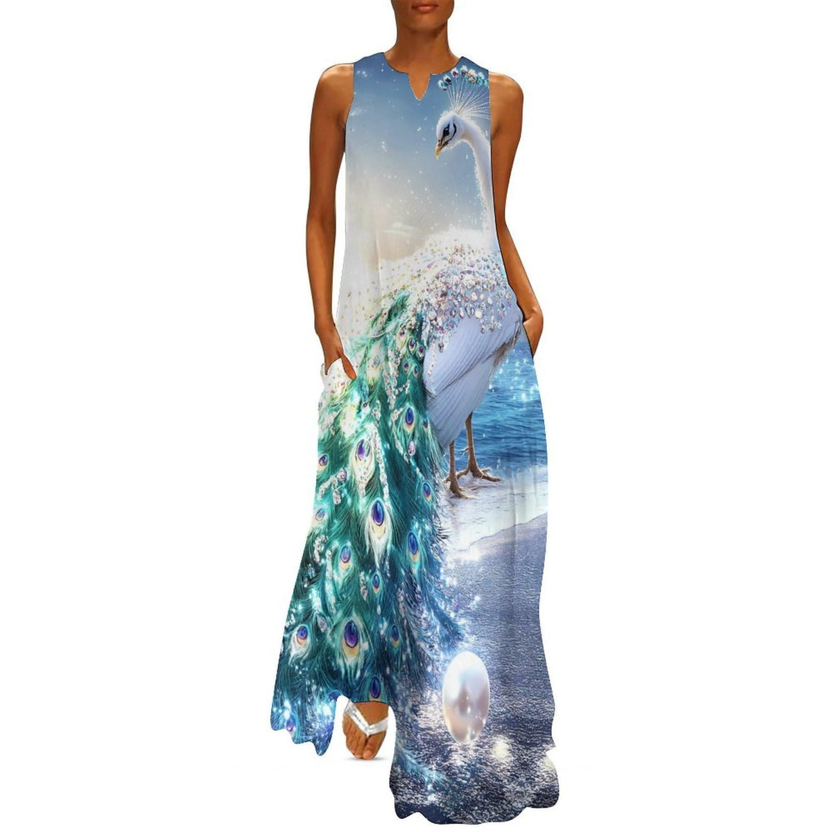 longue d'été sans manches White Peacock Beach pour femme